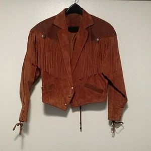 Mixed Blues Genuine Leather Bolero Jacket